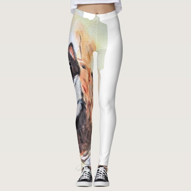 Weasel Magic Humor Totem Harmony Watercolor Mysti Leggings (Framsida)