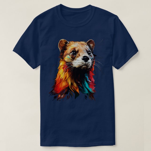 Weasel Rainbow T Shirt (Design framsida)