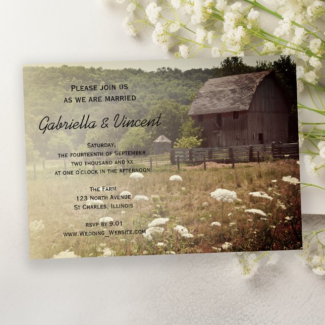 Weasted Barn-Landsbyggsbröllopet Inbjudningar (Skapare uppladdad)