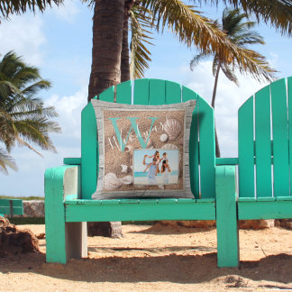 Weasted Beach Wood Sand Monogram Kudde