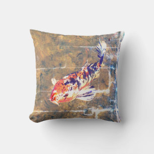 Weasted Japansk Koi-bild Kudde