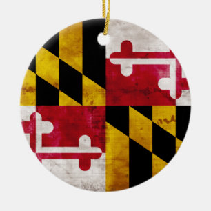 Weasted Maryland Flagga Julgransprydnad Keramik