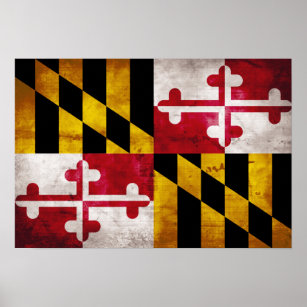 Weasted Maryland Flagga Poster