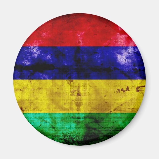 Weasted Mauritius Flagga Magnet (Framsidan)