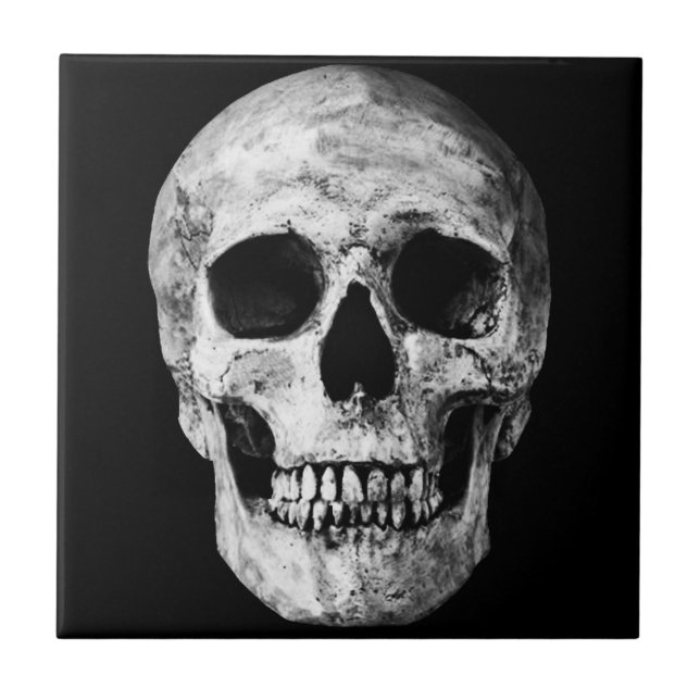 Weasted Old Skull - Black & White Kakelplatta (Framsidan)