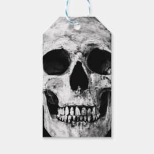 Weasted Old Skull - Black & White Presentetikett