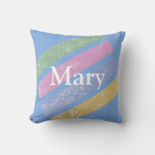 Weasted Pastel Rand Monogram Pillow Kudde