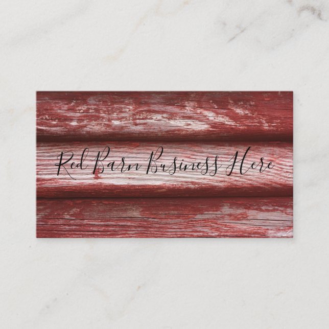 Weasted Red Barn Wood Rustic Visitkort (Framsida)