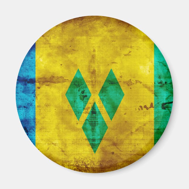 Weasted Saint Vincent Flagga Magnet (Framsidan)