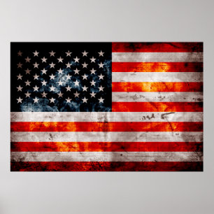 Weasted Vintage American Flagga Poster