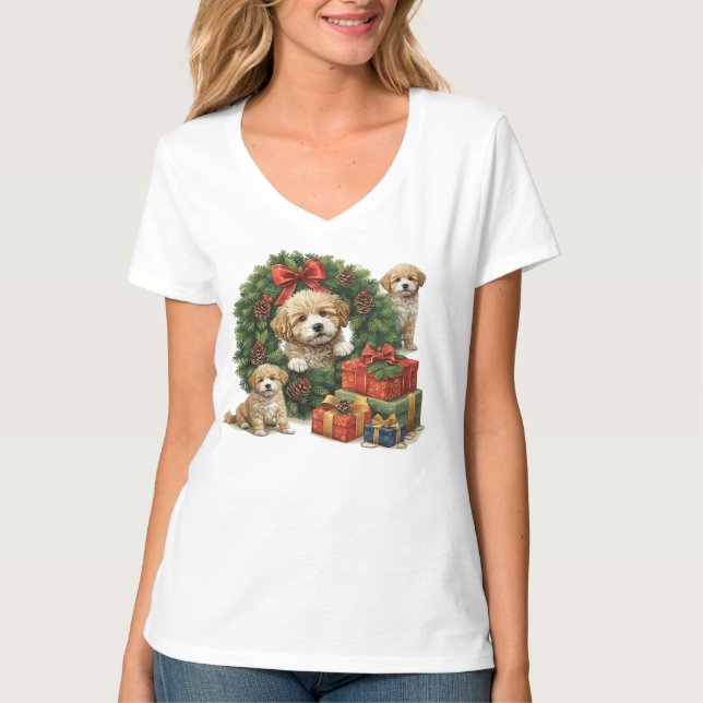 Weather Dog Christmas T Shirt (Framsida)