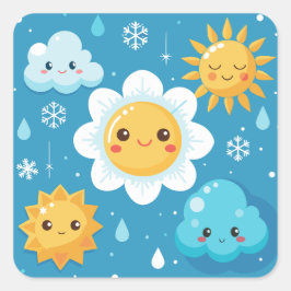 Weather Wonders Fyrkantigt Klistermärke