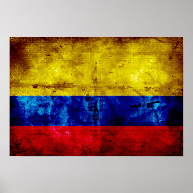 Weathered Colombia Flag Poster (Framsidan)