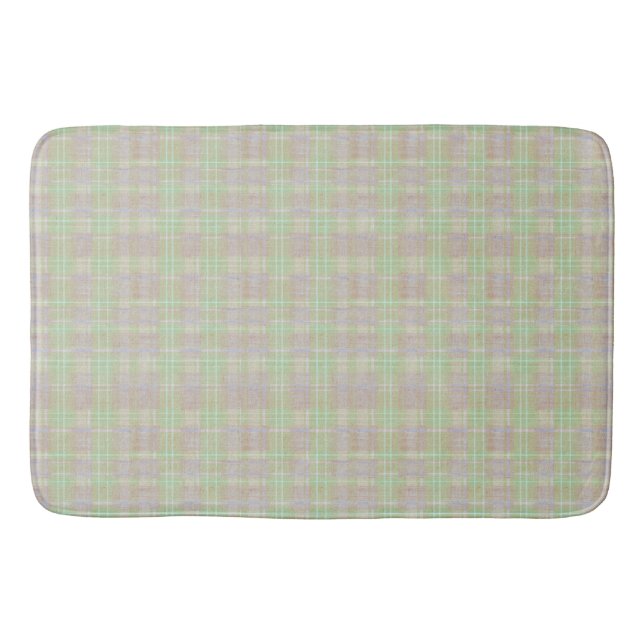 Weathered Neutral Sage Plaid Badrumsmatta (Framsidan)