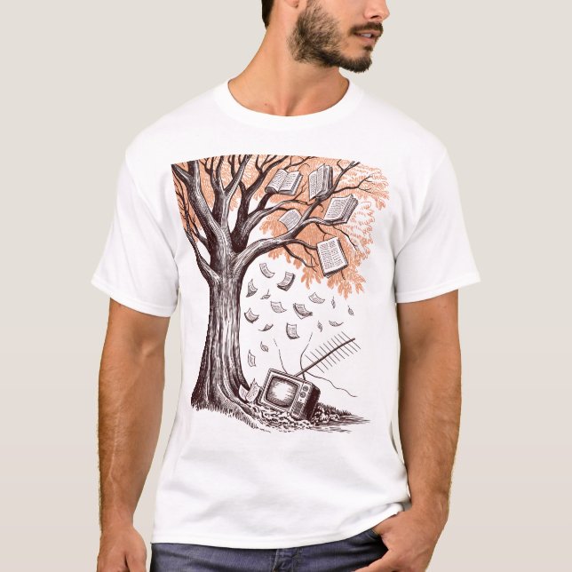 Weathered Wisdom Woodcut T Shirt (Framsida)