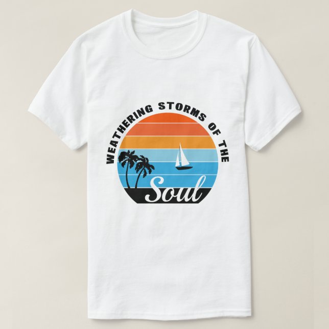 weathering storms men's basic t-shirt (Design framsida)