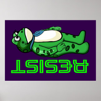 Weatherproof Personalized House Flag Resist frog Poster