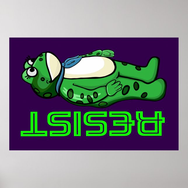 Weatherproof Personalized House Flag Resist frog Poster (Framsidan)
