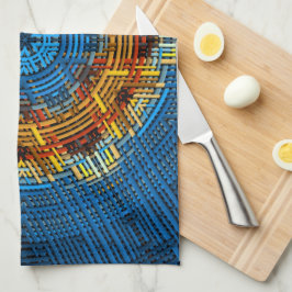 Weave Mandala Blue Gult och Red Kökshandduk