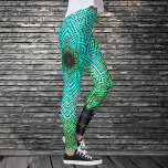 Weave Mandala Blue och Grönt Leggings<br><div class="desc">Den här funkyn mandala har blått och grönt i ett basket-vävande stil. Psykedeliska visualer för modern hippie eller någon som kärlek odlar färg.</div>