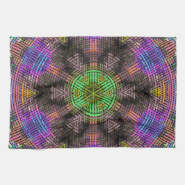 Weave Mandala Grönt Rosa och Blue Kökshandduk