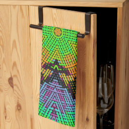 Weave Mandala-Gröntens Orange och Lila Kökshandduk