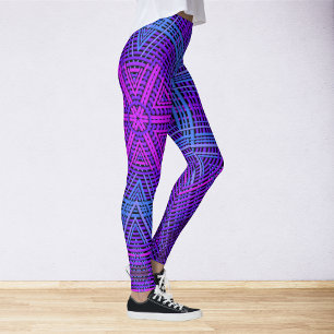 Weave Mandala Lila Rosa och Blue Leggings
