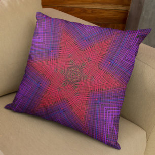 Weave Mandala Red och Lila Kudde