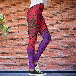 Weave Mandala Red och Lila Leggings