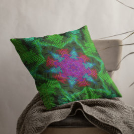 Weave Mandala Rosa Blue och Grönt Kudde