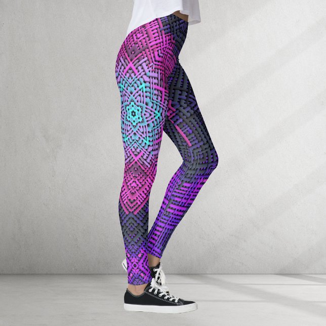 Weave Mandala Rosa Lila och Blue Leggings (Skapare uppladdad)