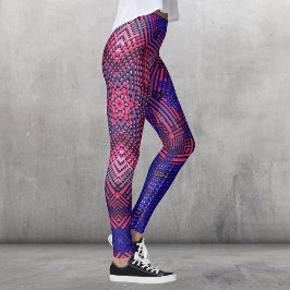 Weave Mandala Rosa och Blue Leggings