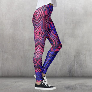 Weave Mandala Rosa och Blue Leggings