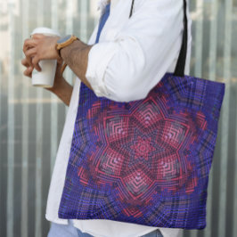Weave Mandala Rosa och Blue Tygkasse