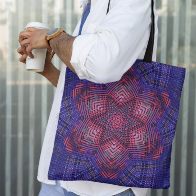 Weave Mandala Rosa och Blue Tygkasse (Skapare uppladdad)