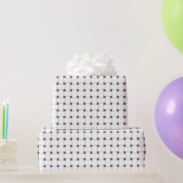 Weave Mönster on Brown, Anpassade Presentpapper (Festgåvor)