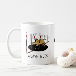 Weave Woes - lustiga fastkedjade hund Kaffemugg