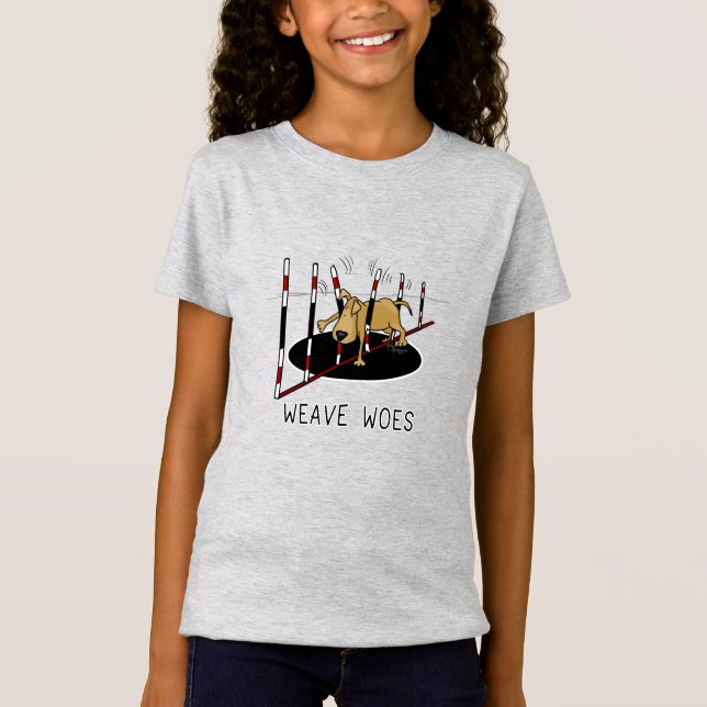 Weave Woes - lustiga fastkedjade hund T Shirt (Framsida)