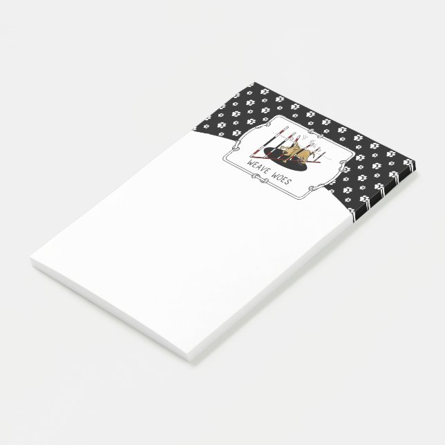 Weave Woes - rolig hund agilin Post-it Block (Vinklad)
