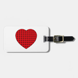 Weaved Red Heart Bagagebricka