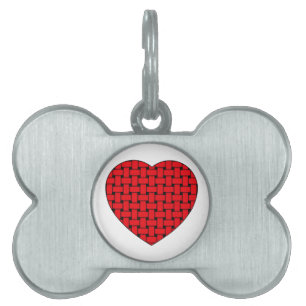 Weaved Red Heart ID-bricka Husdjur
