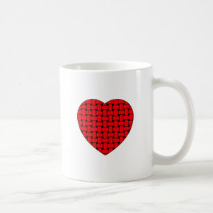 Weaved Red Heart Kaffemugg
