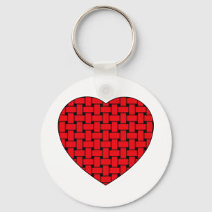 Weaved Red Heart Nyckelring