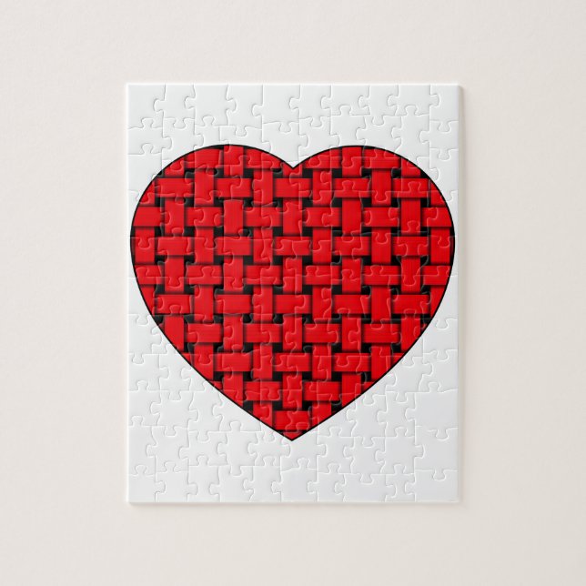 Weaved Red Heart Pussel (Vertikal)