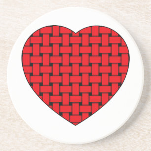 Weaved Red Heart Underlägg