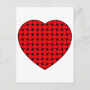 Weaved Red Heart Vykort