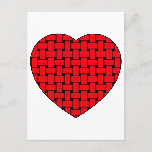 Weaved Red Heart Vykort (Framsida)