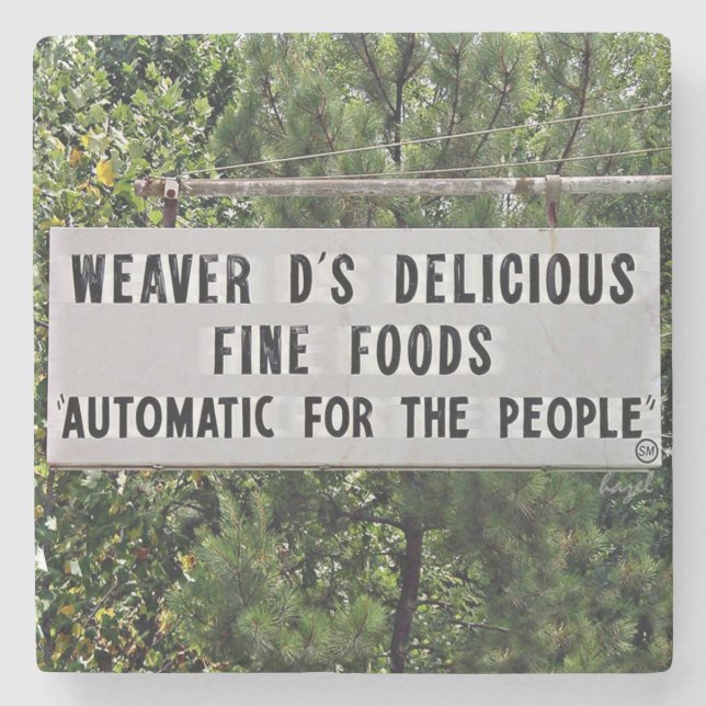 Weaver D's, Aten, Georgia,Marble Stone Underlägg. Underlägg Sten (Framsidan)