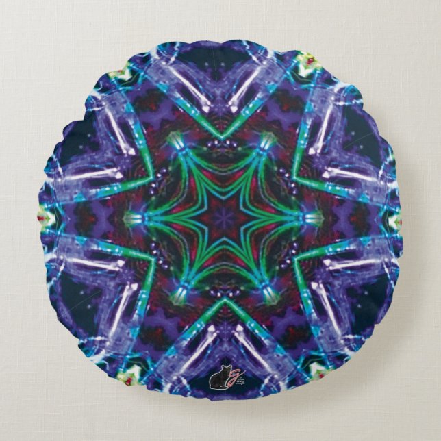Weaver Kaleidoscope Rund Kudde (Framsidan)