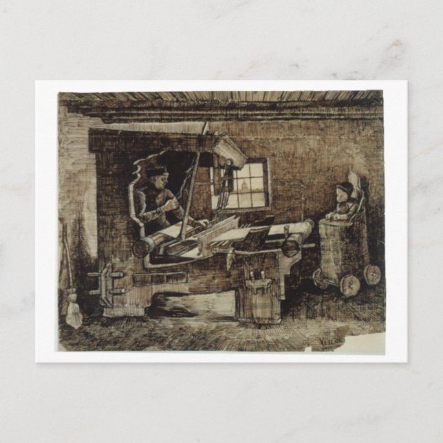 Weaver med Baby, ordförande Van Gogh Fine Art Vykort (Framsida)